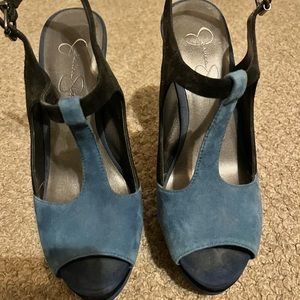 Used/Worn Jessica Simpson Blue /Black high heels